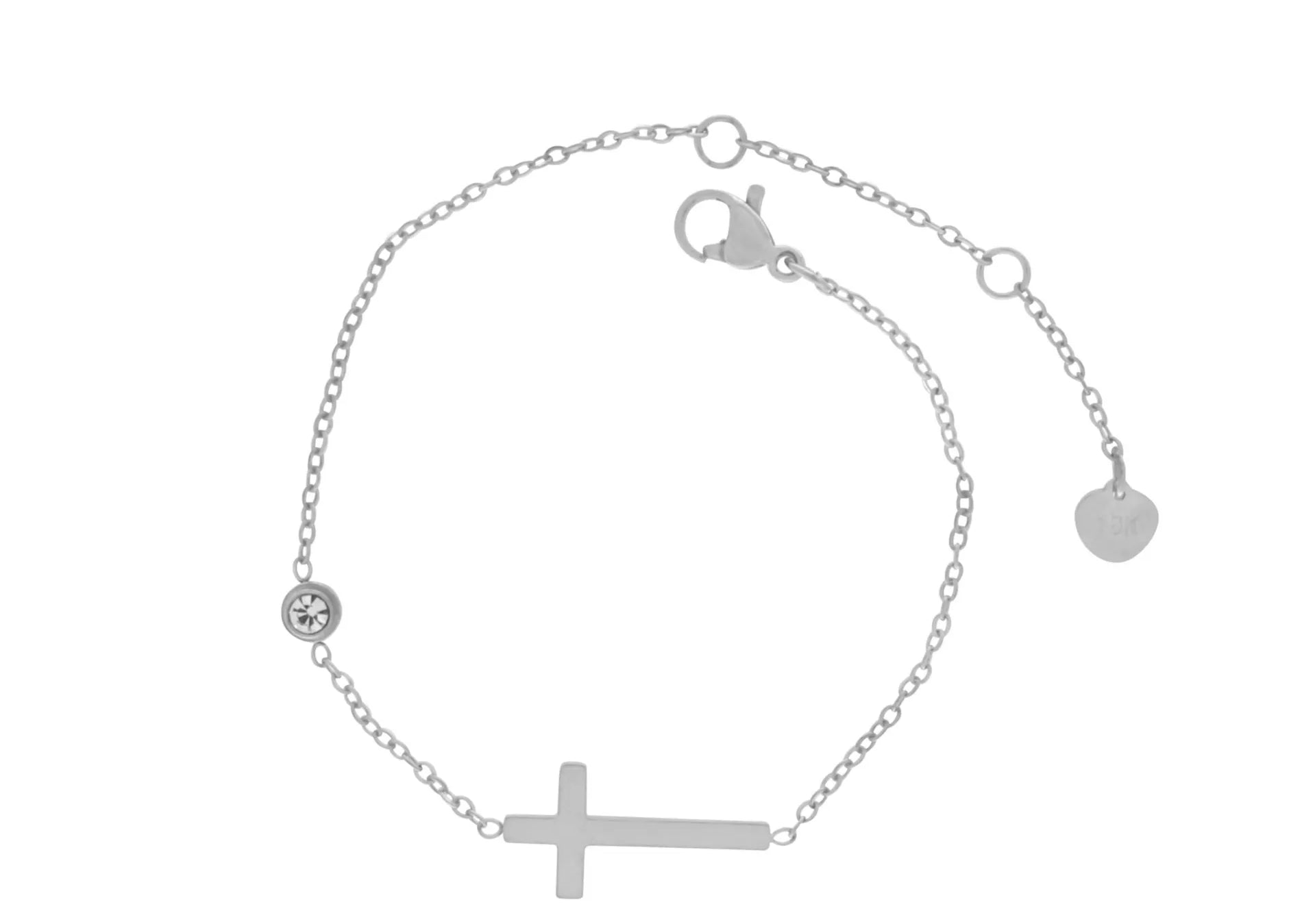 Love Vattentåliga Klart CZ korsarmband Silverplätering, Dansk Copenhagen