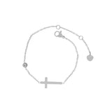 Love Waterproof Heldere CZ Kruis Armband Verzilverd, Dansk Copenhagen
