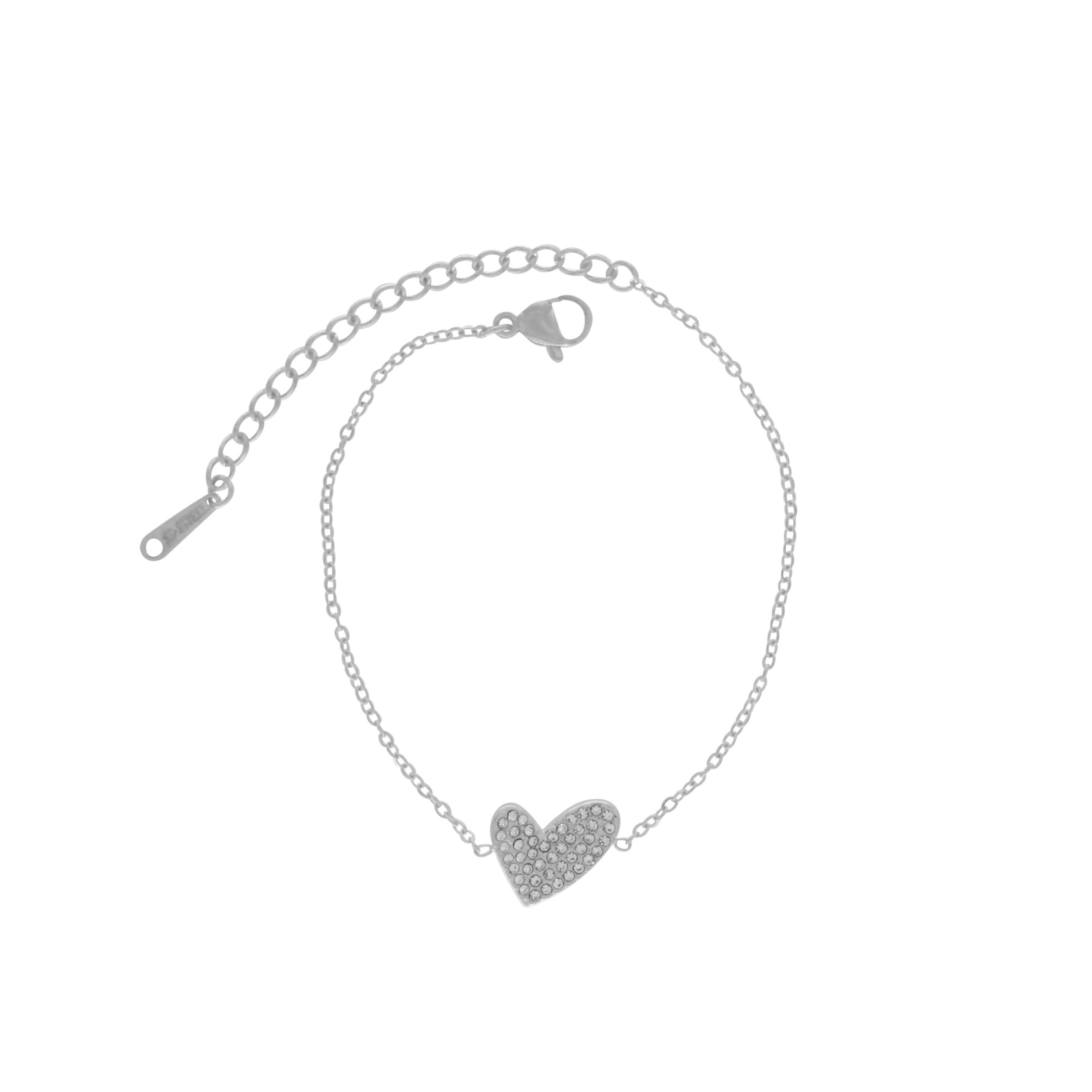 Love Waterproof Clear Multi CZ Heart Bracelet Silver Plating, Dansk Copenhagen