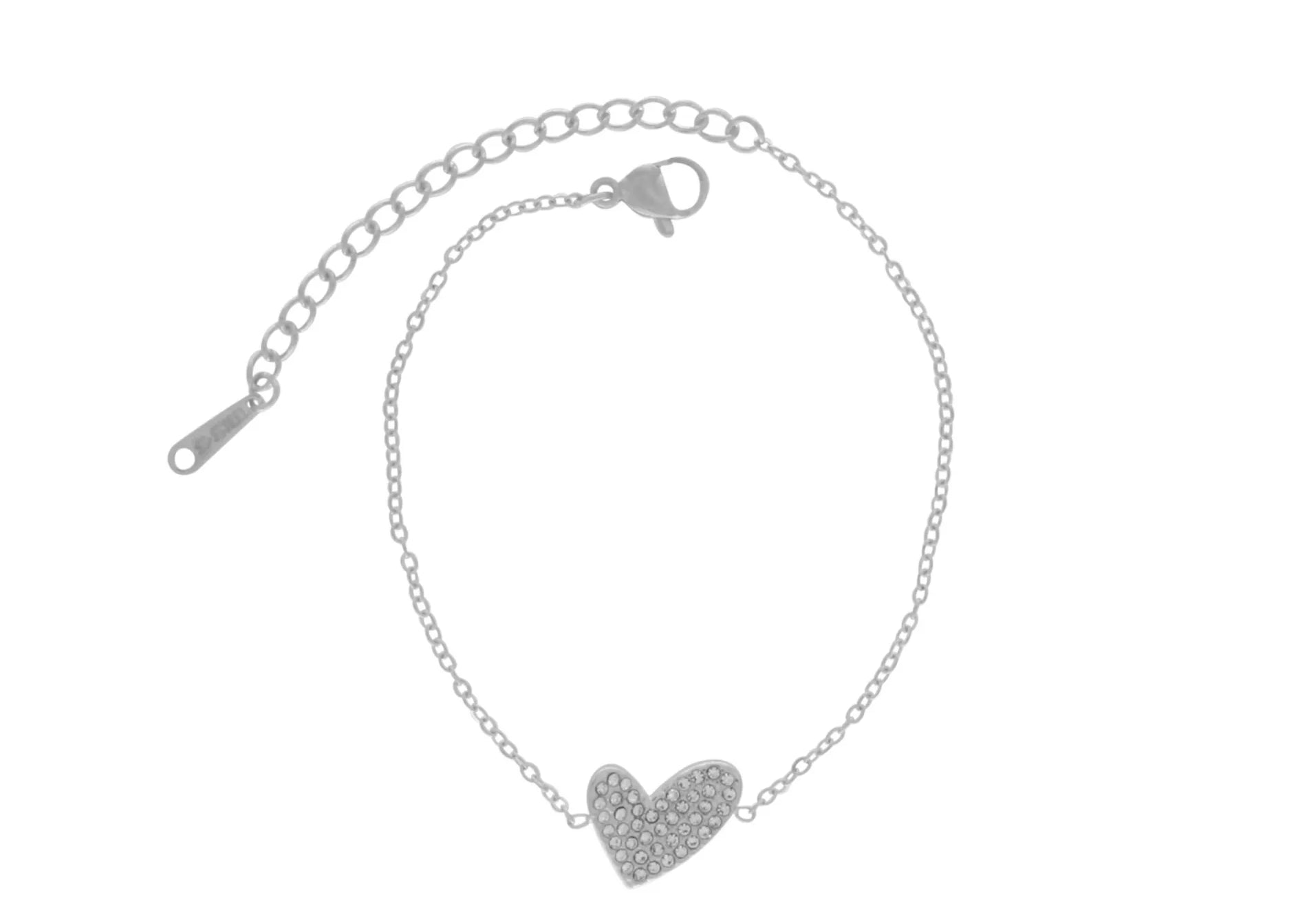 Love Vattentåliga Klart Multi CZ Hjärtarmband Silverplätering, Dansk Copenhagen