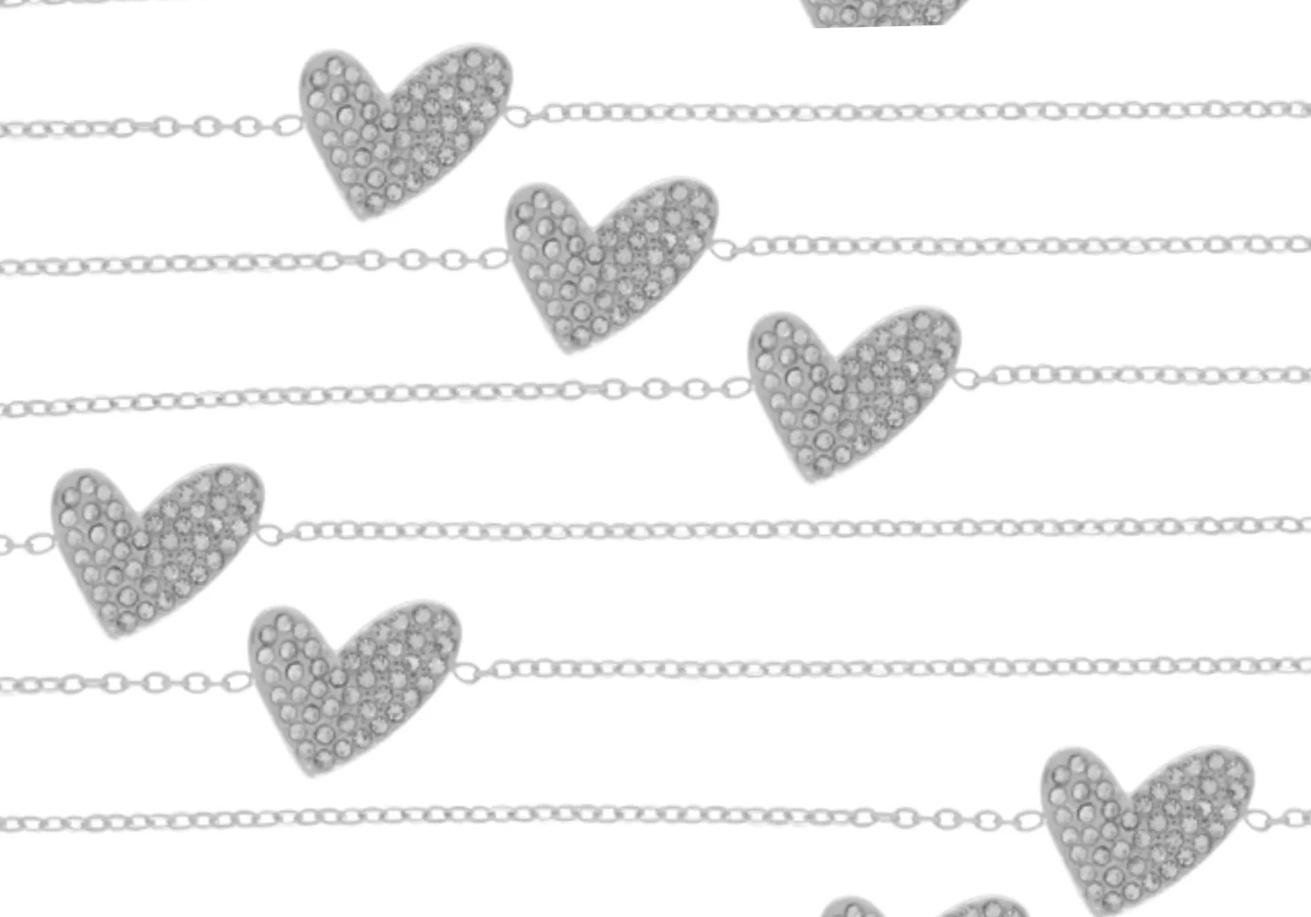 Love Vattentåliga Klart Multi CZ Hjärtarmband Silverplätering, Dansk Copenhagen