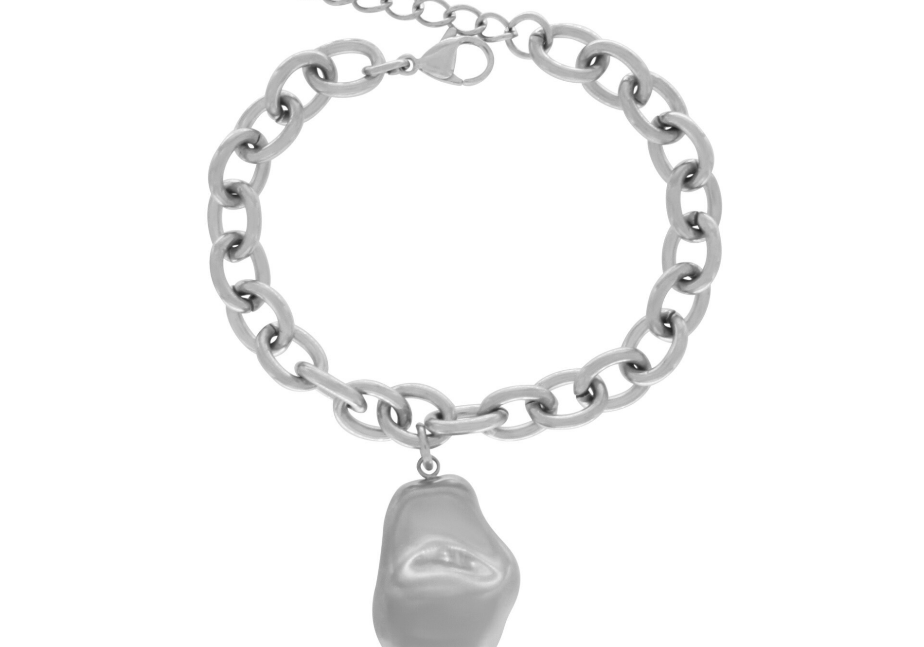 Courage Waterproof  Geborstelde Oganic Statement Ketting Armband Verzilverd, DNSK Kopenhagen