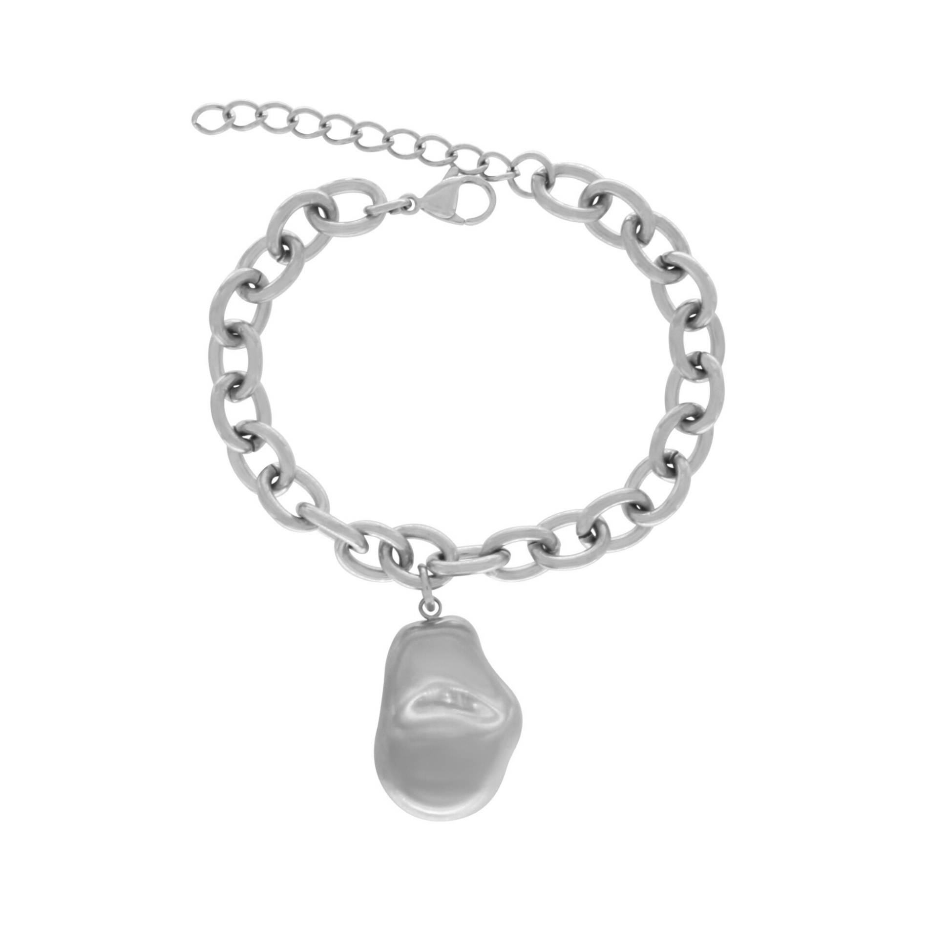 Courage Waterproof  Brushed Oganic Statement Chain Bracelet Silver Plating, DNSK Copenhagen