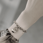 Courage Waterproof Brushed Oganic Statement Chain Bracelet Silver Plating -DNSK Copenhagen
