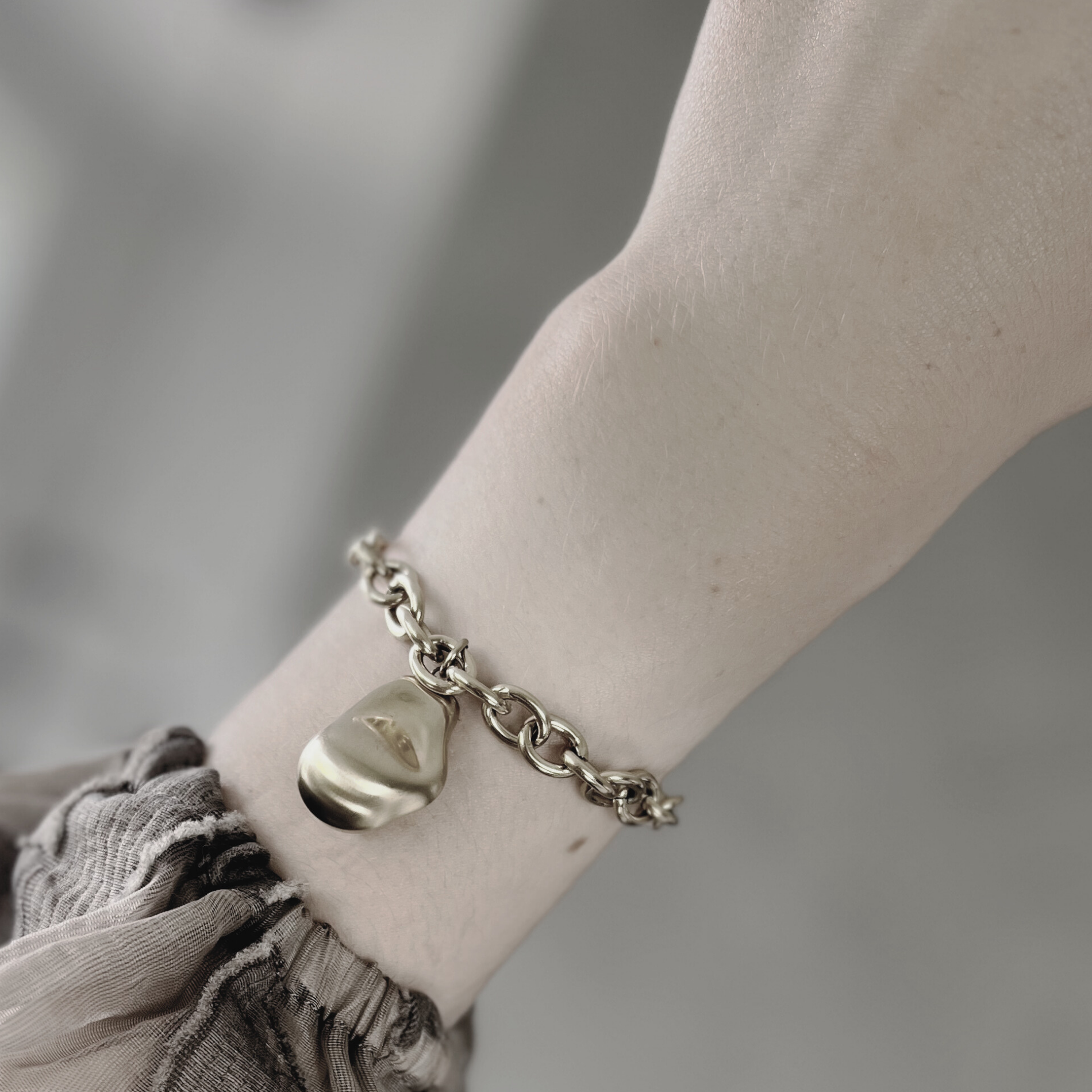 Courage Waterproof  Brushed Oganic Statement Chain Bracelet Silver Plating, DNSK Copenhagen