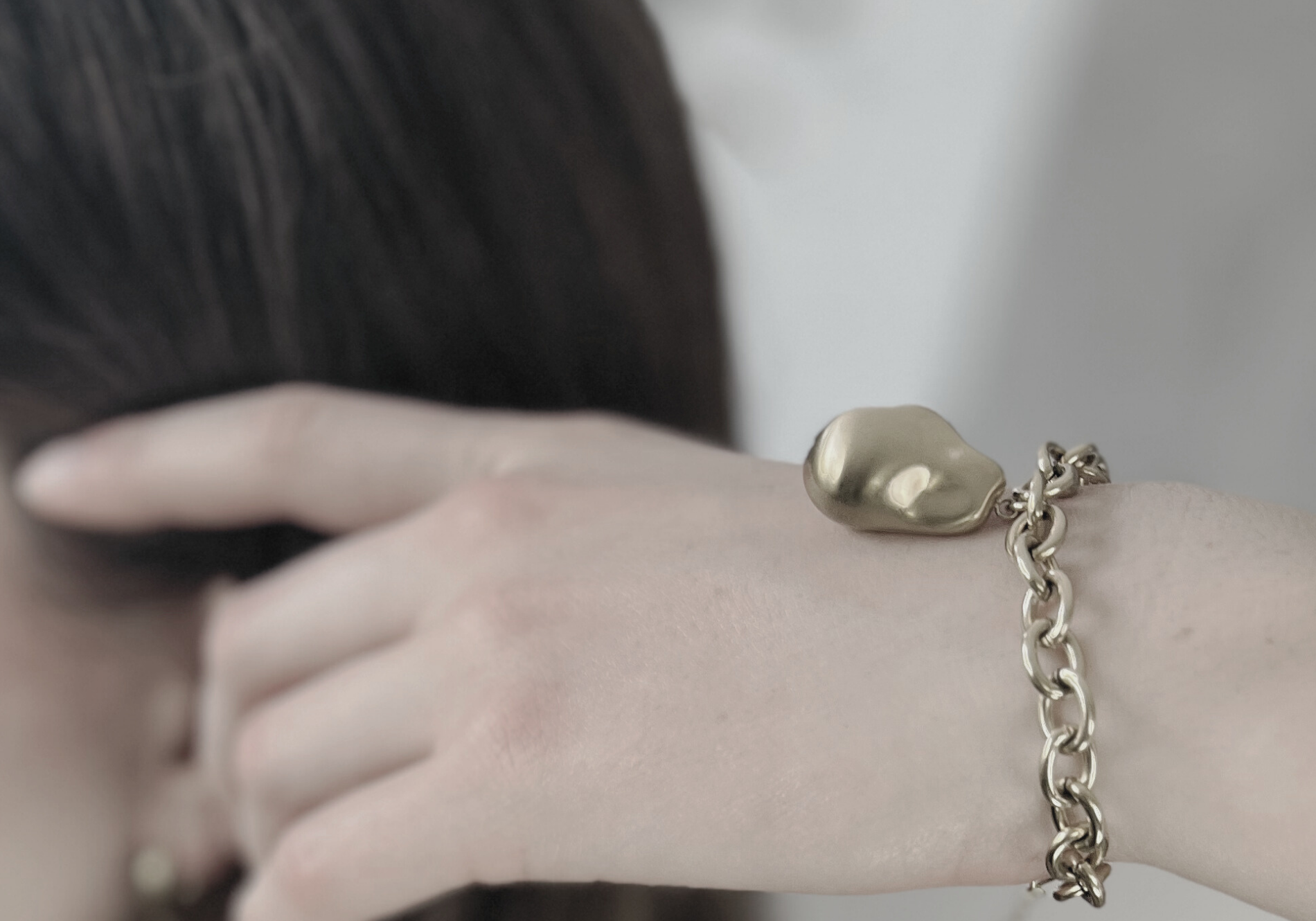 Courage Waterproof  Geborstelde Oganic Statement Ketting Armband Verzilverd, DNSK Kopenhagen