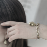 Courage Waterproof  Geborsteld Oganic Statement Ketting Armband Zilver Plating