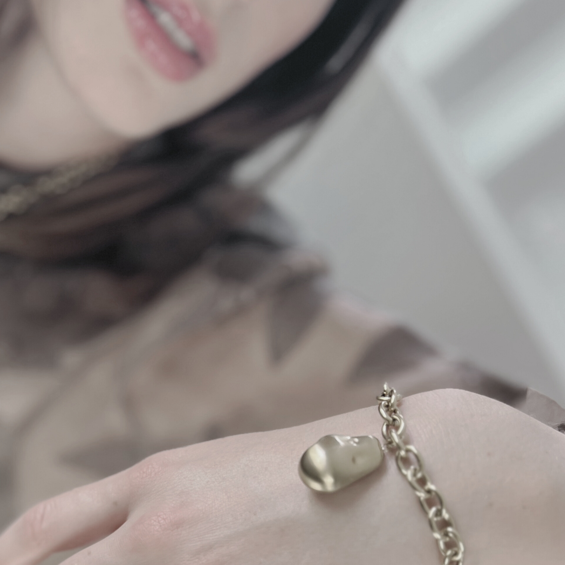 Courage Waterproof  Brushed Oganic Statement Chain Bracelet Silver Plating, DNSK Copenhagen