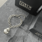 Courage Waterproof Brushed Oganic Statement Chain Bracelet Silver Plating -DNSK Copenhagen