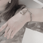Courage Waterproof Brushed Oganic Statement Chain Bracelet Silver Plating -DNSK Copenhagen