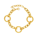 Courage Waterproof Hammered Ring Bracelet 18K Gold Plating