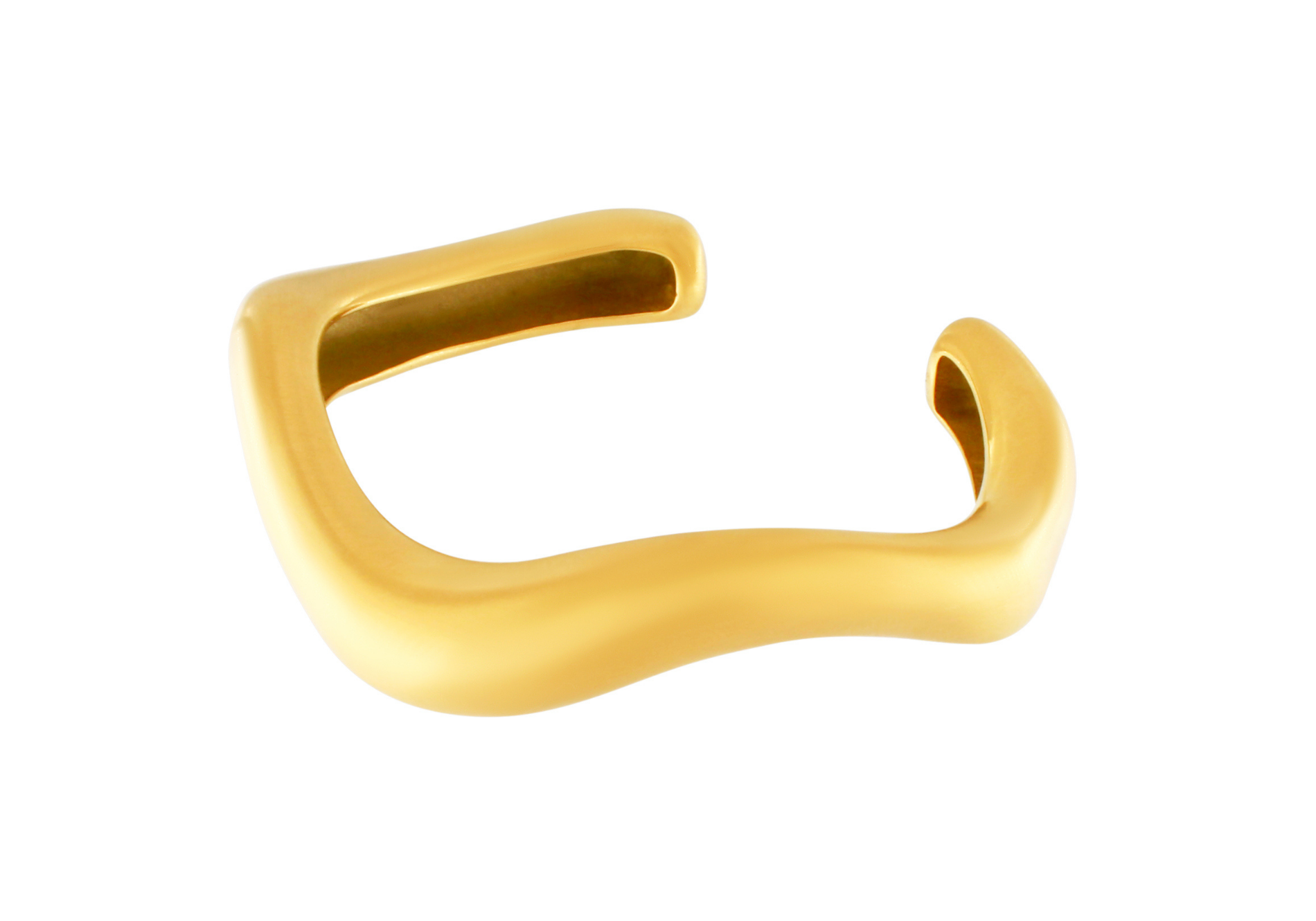 Courage Waterproof  Brushed Organic Cuff Armband 18K Verguld, DNSK Kopenhagen