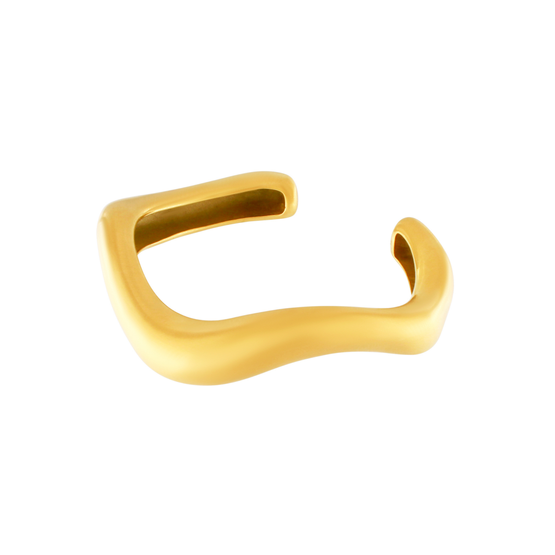 Courage Waterproof  Brushed Organic Cuff Bracelet 18K Gold Plating, DNSK Copenhagen