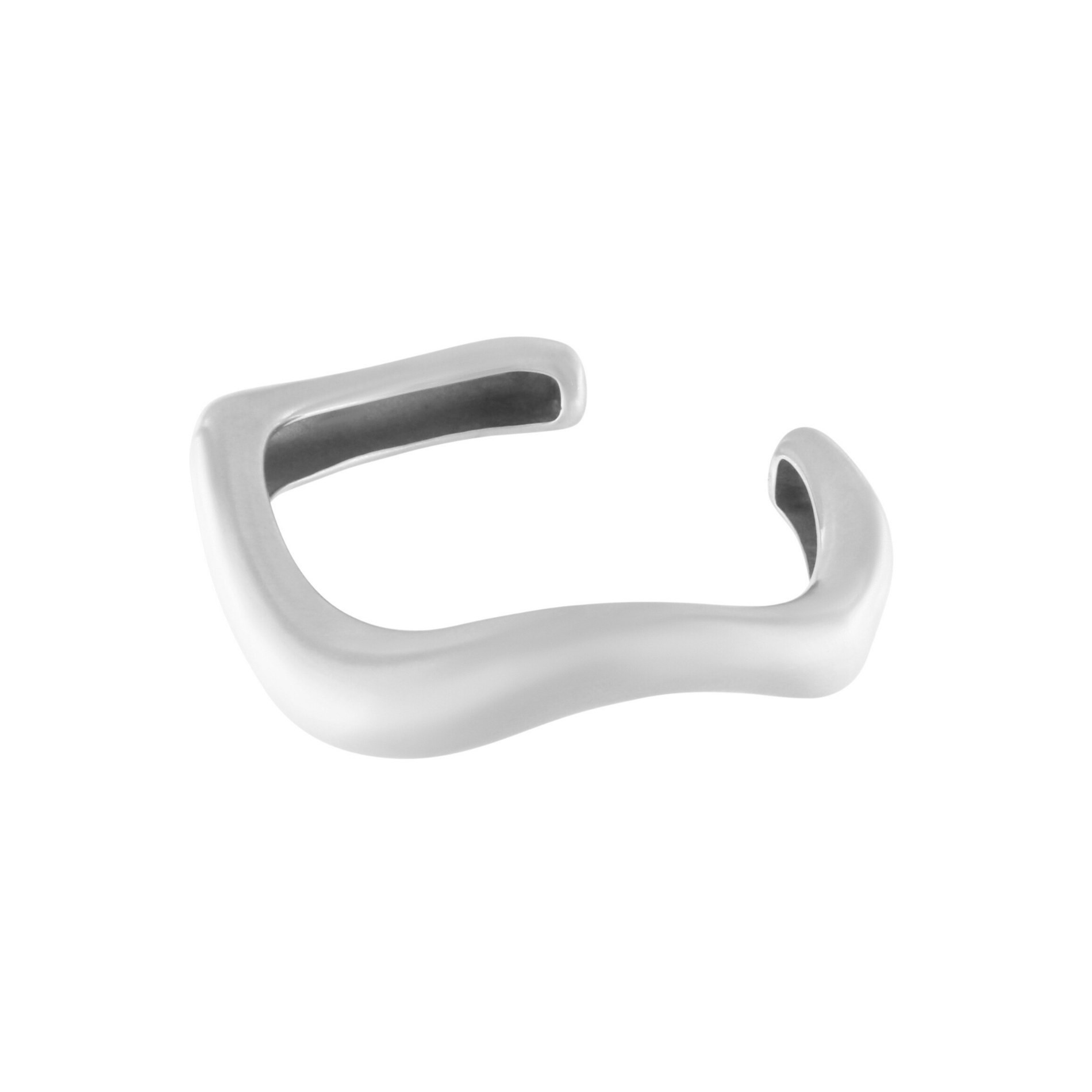 Courage Waterproof  Brushed Organic Cuff Bracelet Silver Plating, DNSK Copenhagen