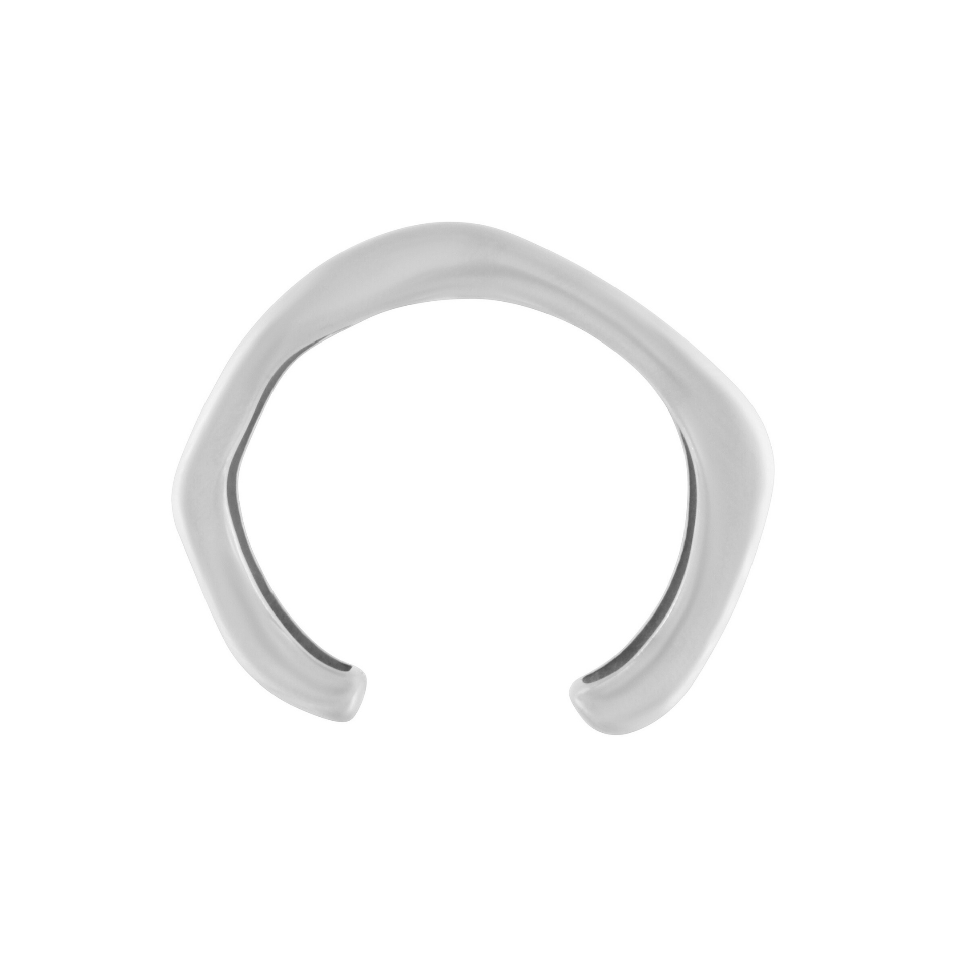Courage Waterproof  Brushed Organic Cuff Bracelet Silver Plating, DNSK Copenhagen