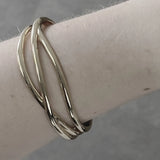 Passion Waterproof 3 Cordes Cuff Bracelet Plaqué Argent