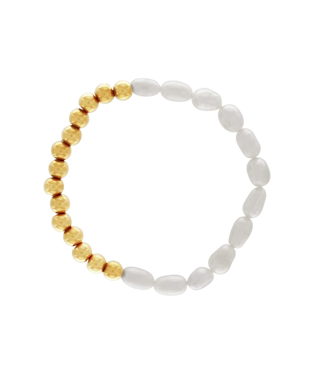 Joy Waterproof Elastic Irregular Freshwater Pearl & Ball  Bracelet 18K Gold Plating, DNSK Copenhagen