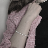 Joy Waterproof Bracelet Elastique Irrégulier Perles et Billes d'Eau Douce Plaqué Or 18K