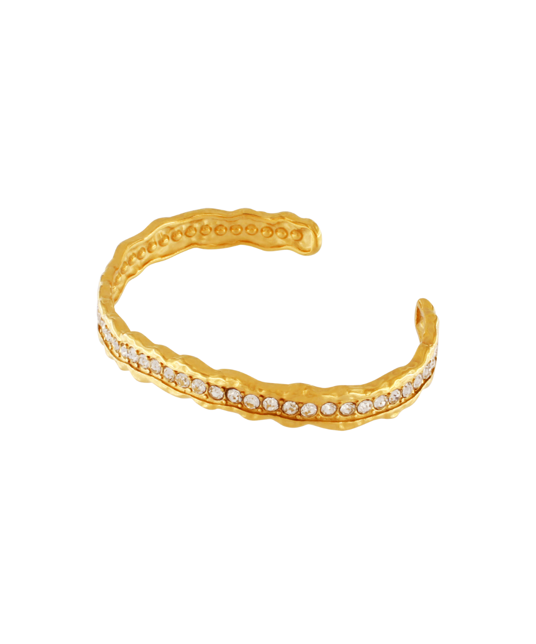 Joy Waterproof Chunky CZ Cuff Bracelet 18K Gold Plating, DNSK Copenhagen