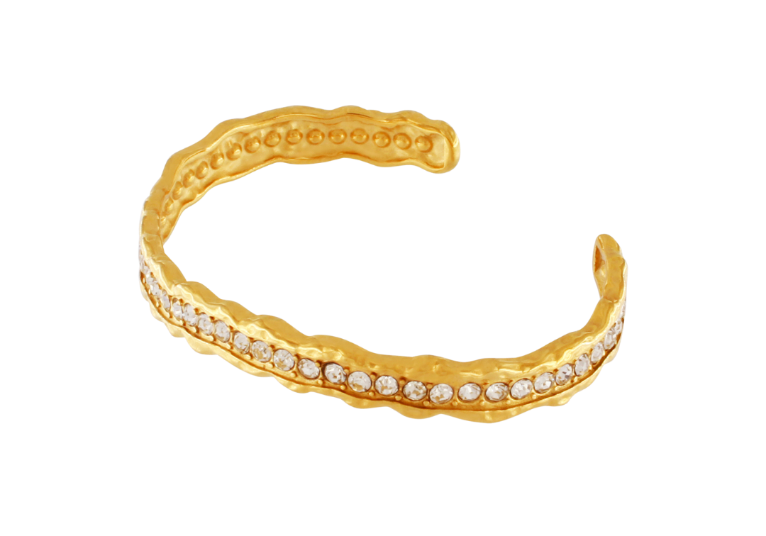 Joy Waterproof Chunky CZ Cuff Bracelet plaqué or 18K, DNSK Copenhagen