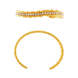 Joy Vandfast Chunky CZ Cuff Armbånd 18K Guldbelagt