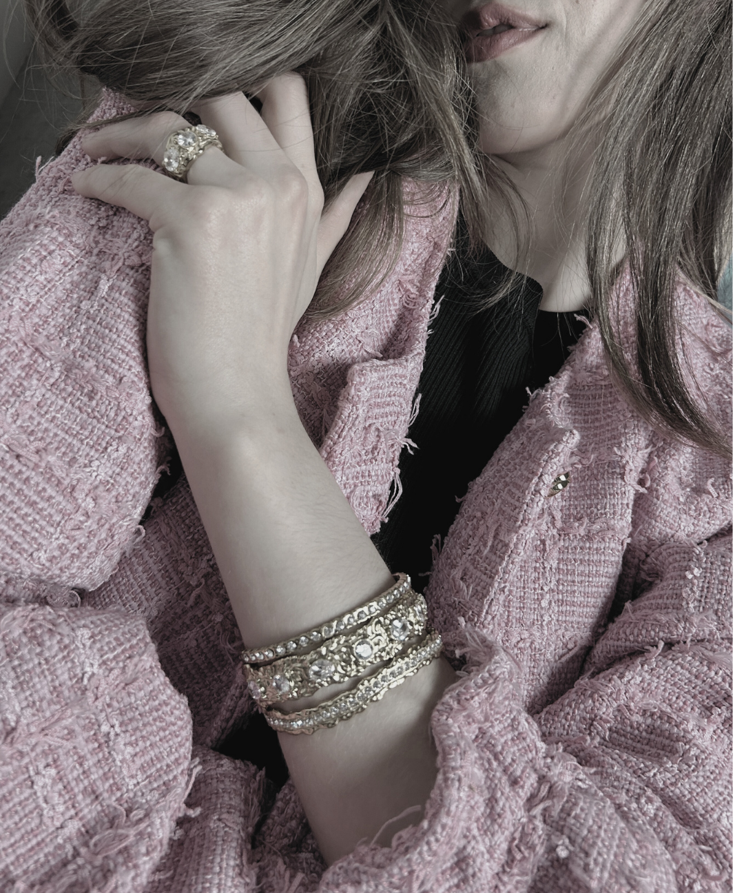 Joy Waterproof Chunky CZ Cuff Bracelet 18K Gold Plating, DNSK Copenhagen