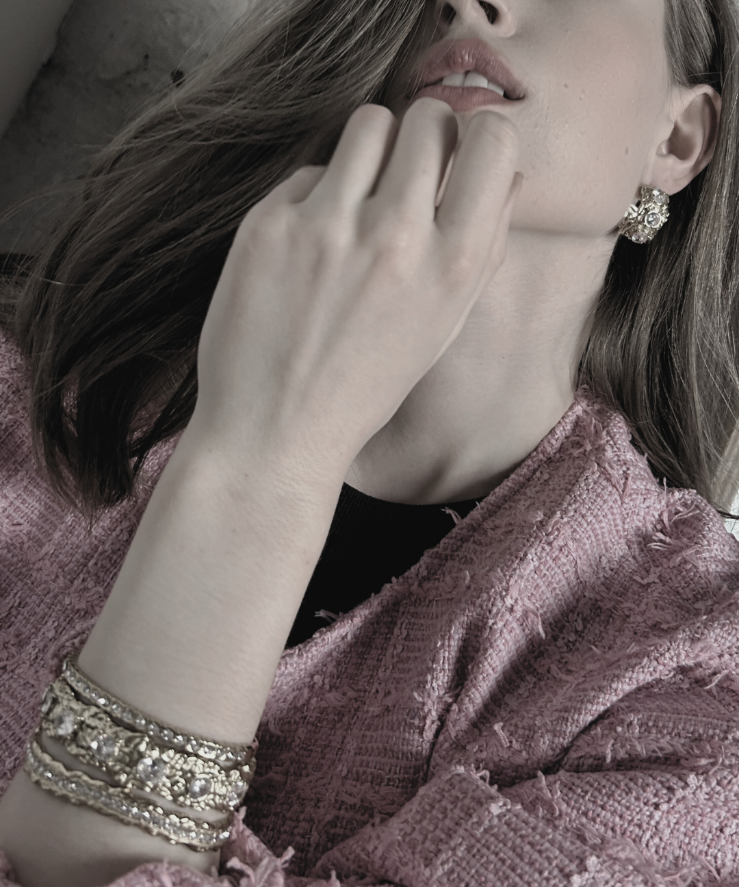 Joy Waterproof Chunky CZ Cuff Bracelet 18K Gold Plating, DNSK Copenhagen