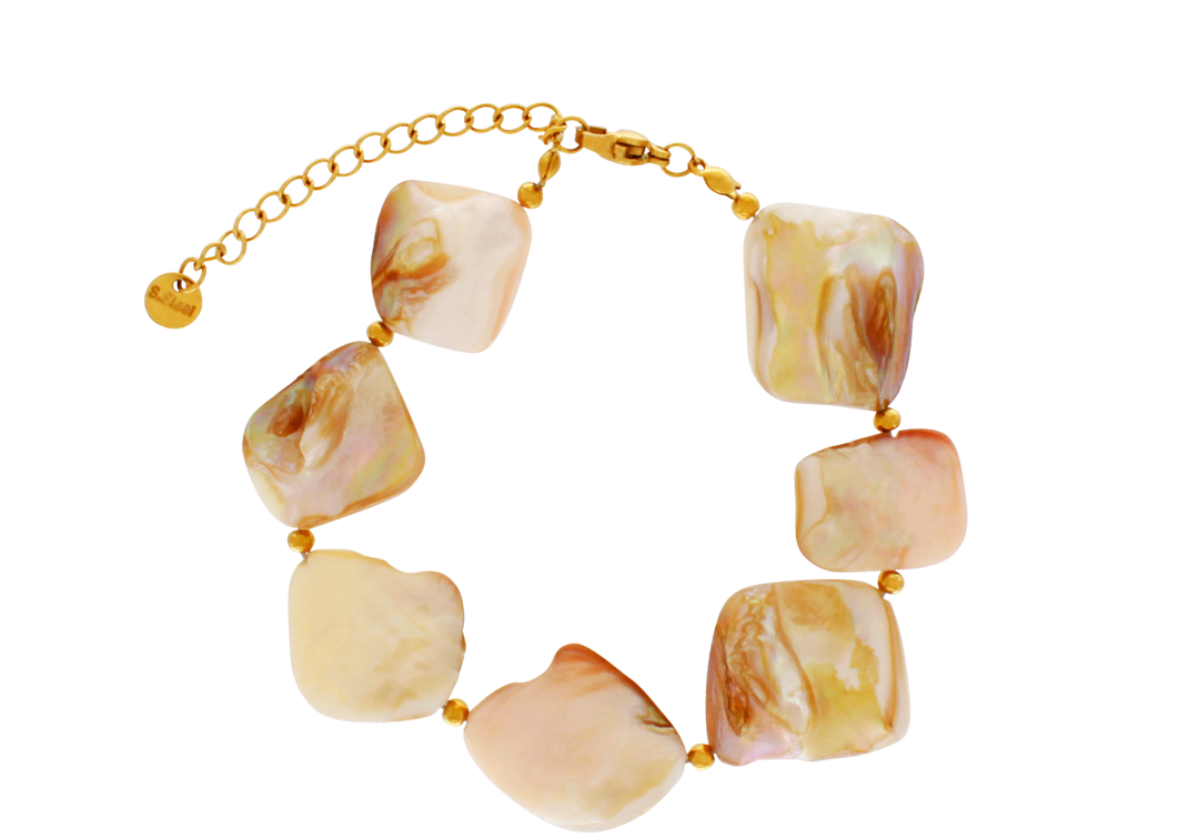 Joy Waterproof Bracelet en coquillage naturel plaqué or 18K, DNSK Copenhagen