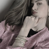 Joy Waterproof Chunky CZ Organic Cuff Bracelet Plaqué Or 18K