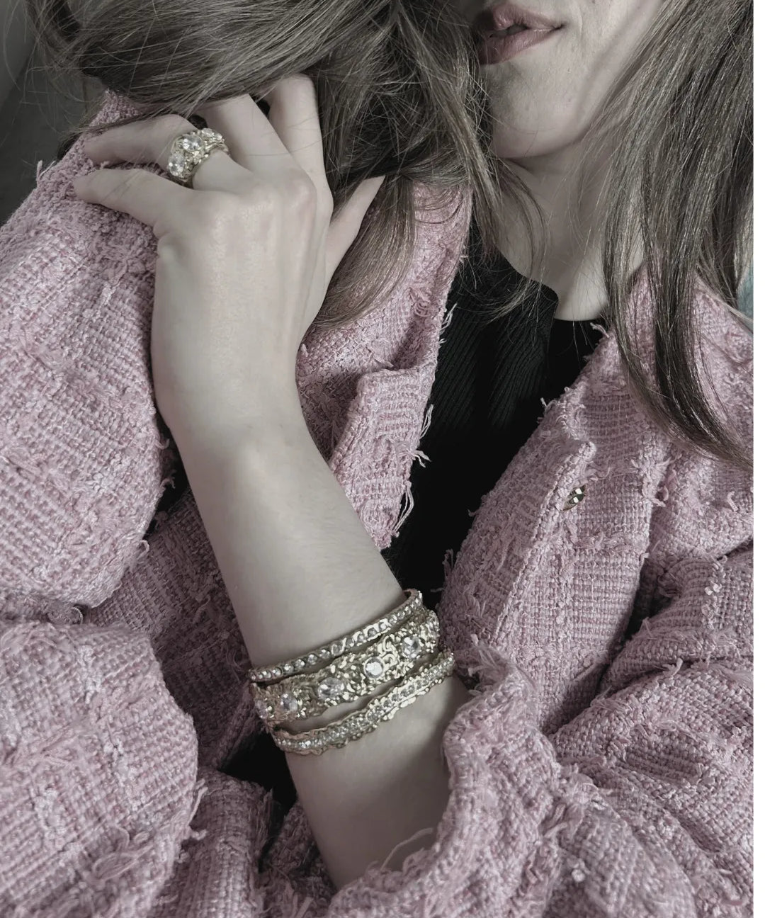 Joy Waterproof Chunky CZ Organic Cuff Bracelet 18K Gold Plating, DNSK Copenhagen