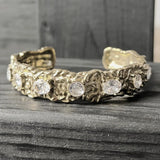 Joy Waterproof Chunky CZ Organic Cuff Bracelet Plaqué Or 18K