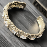 Joy Vandfast Chunky CZ Organic. Cuff Armbånd 18K Guldbelagt