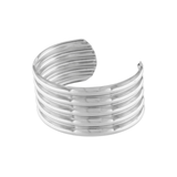 Courage Waterproof Multi Row Cuff Bracelet Plaqué Argent