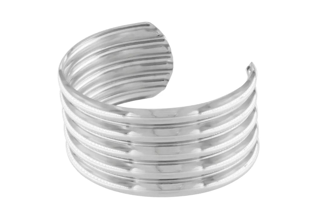 Courage Waterproof Multi Row Cuff Bracelet Silver Plating, DNSK Copenhagen