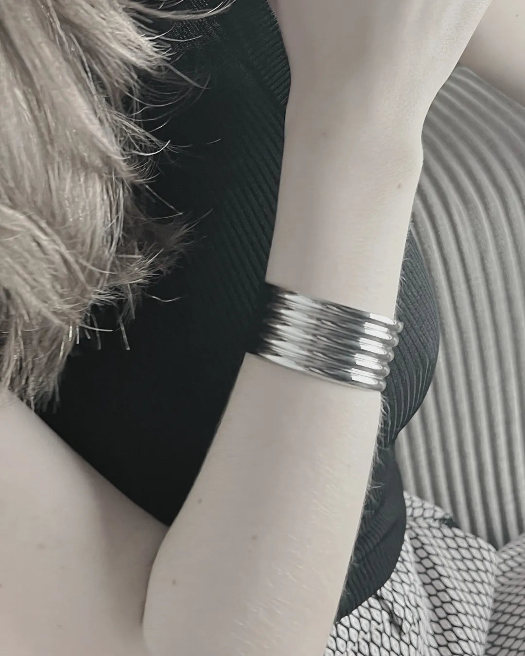 Courage Waterproof Multi Row Cuff Bracelet Silver Plating, DNSK Copenhagen