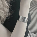 Courage Waterproof Multi Row Cuff Bracelet Silver Plating, DNSK Copenhagen