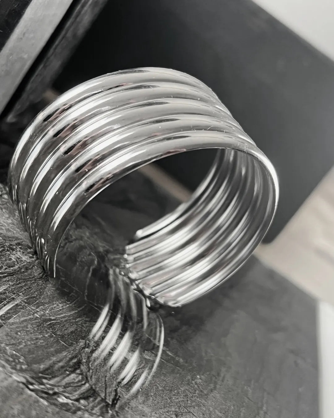 Courage Waterproof Multi Row Cuff Bracelet Silver Plating, DNSK Copenhagen