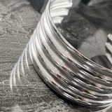 Courage Waterproof Multi Row Cuff Bracelet Plaqué Argent