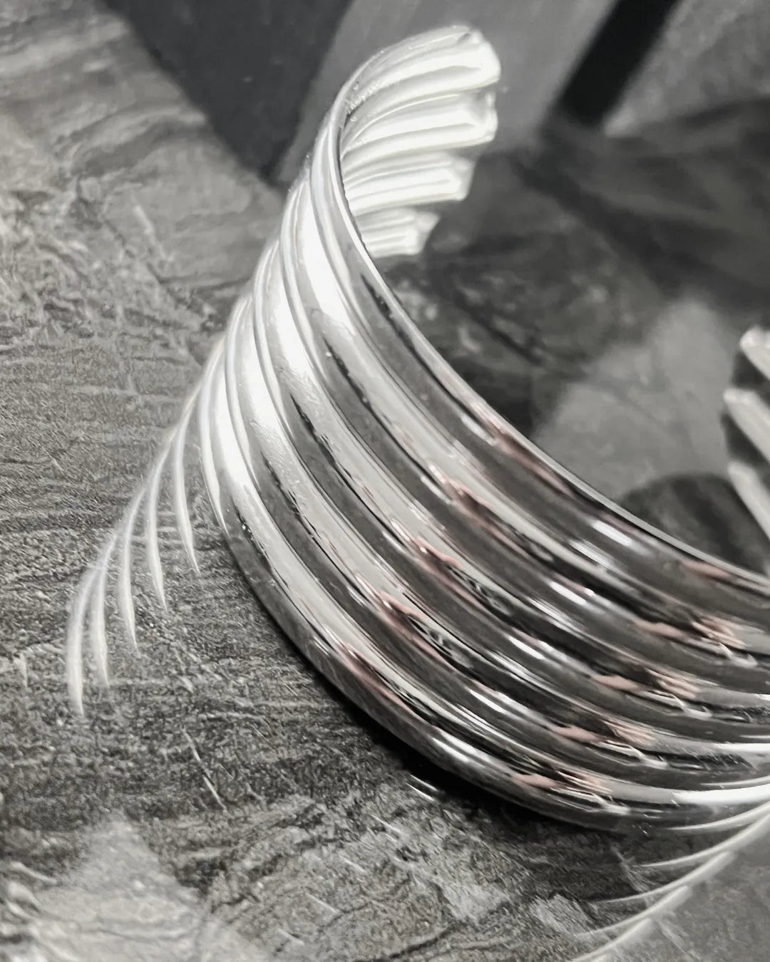Courage Waterproof Multi Row Cuff Bracelet Silver Plating, DNSK Copenhagen