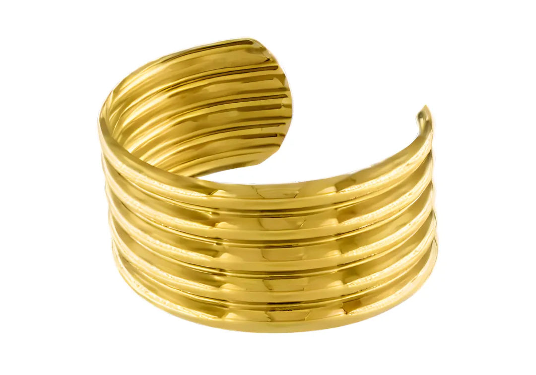 Courage Waterproof Multi Row Cuff Armband 18K Verguld, DNSK Kopenhagen