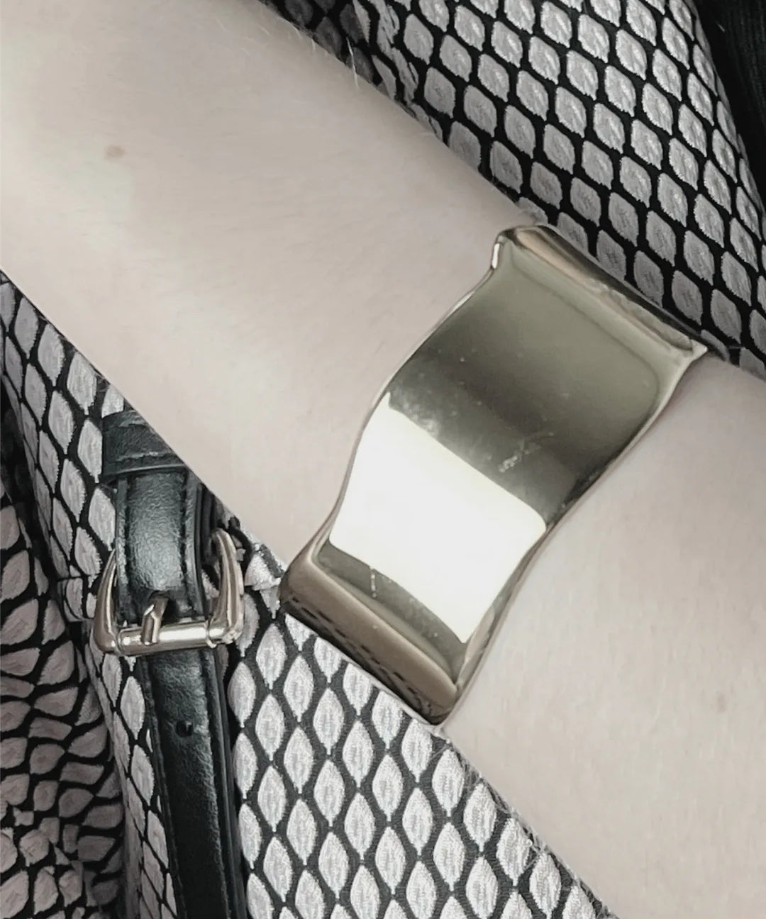Courage Waterproof Statement Curve Cuff Bracelet Silver Plating, DNSK Copenhagen