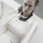 Alaya Short Open Square Necklace Gold Plating -DNSK Copenhagen