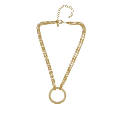 Tula Short Chunky Ring Necklace Gold Plating