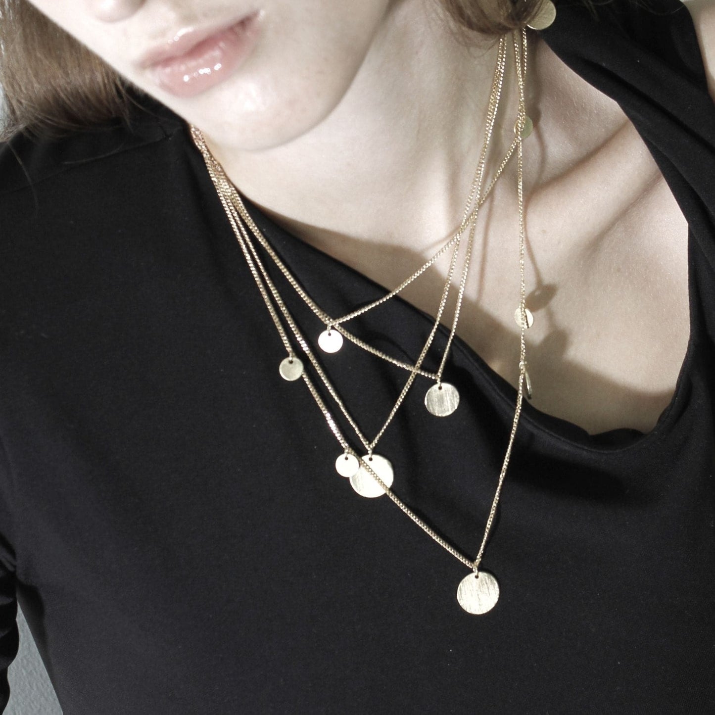 Theia Adjustable Dot Necklace Gold Plating