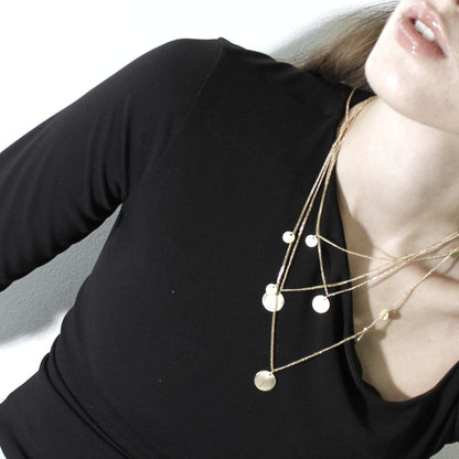 Theia Verstellbare Dot-Halskette mit Vergoldung