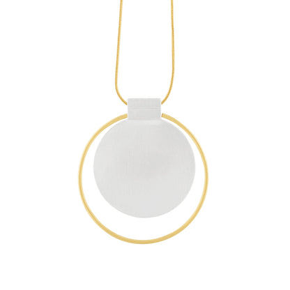 Vanity Adjustable 2 Tone Circle Necklace Gold Plating I Dansk Copenhagen