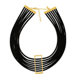 Alaya Short Open Square Necklace Gold Plating -DNSK Copenhagen