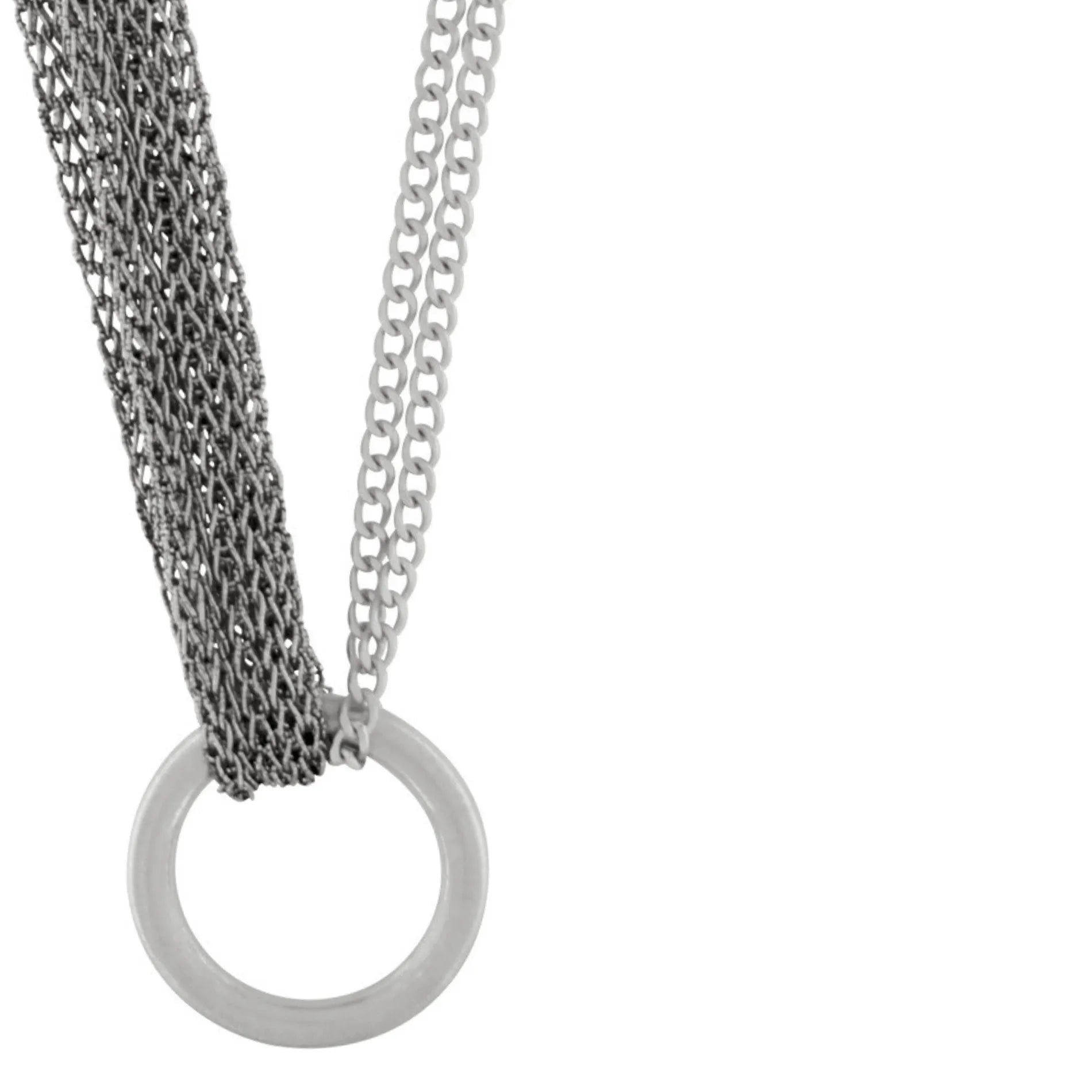 Anastazia IN:STORE Knittet Mega Ring Necklace Silver PlatingDNSK Copenhagen