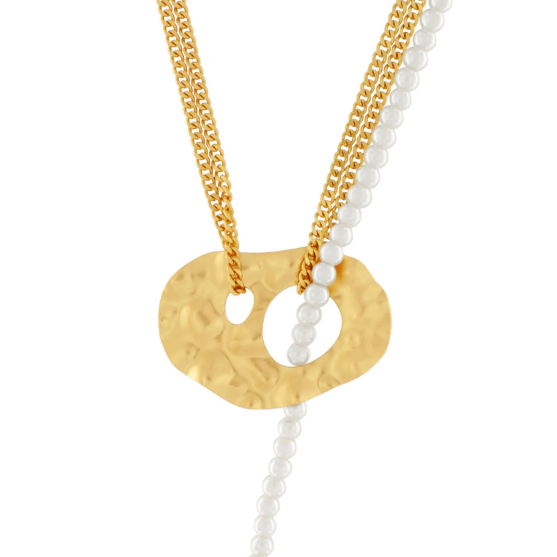 Audrey IN:STORE Short Statement Pearl Mix Necklace Gold PlatingDNSK Copenhagen