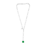 Audrey IN:STORE Kort smaragdhalsband Silverplätering, DNSK Copenhagen
